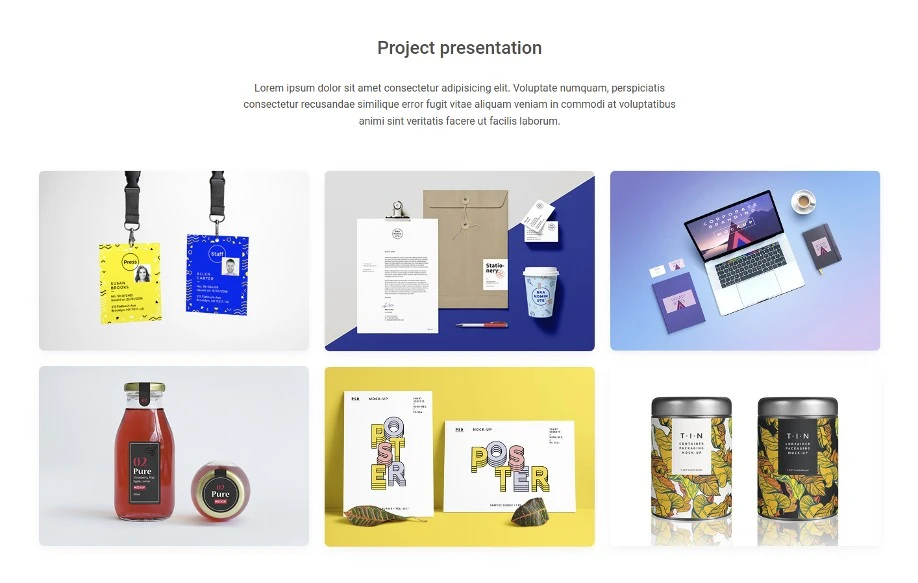 Bootstrap 5 Portfolio project presentation Design Block